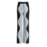 High Waist Color-Block Wide Leg Jeans | Frühlingsmode